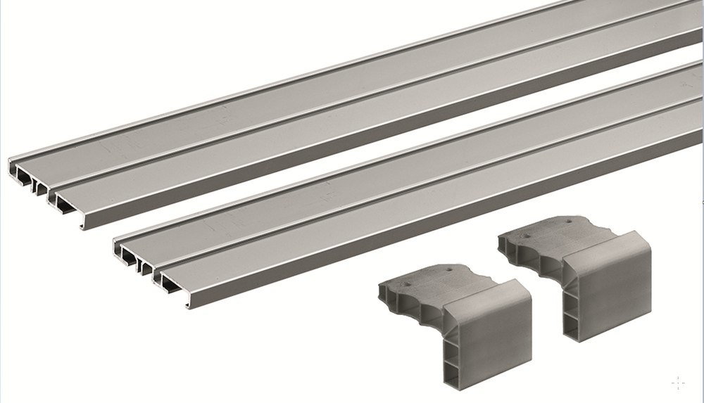 Hettich MB-Laufprofil-Set, zweibahnig, 2500mm, SlideLine M, 9227245, silber Produktbild img1 L