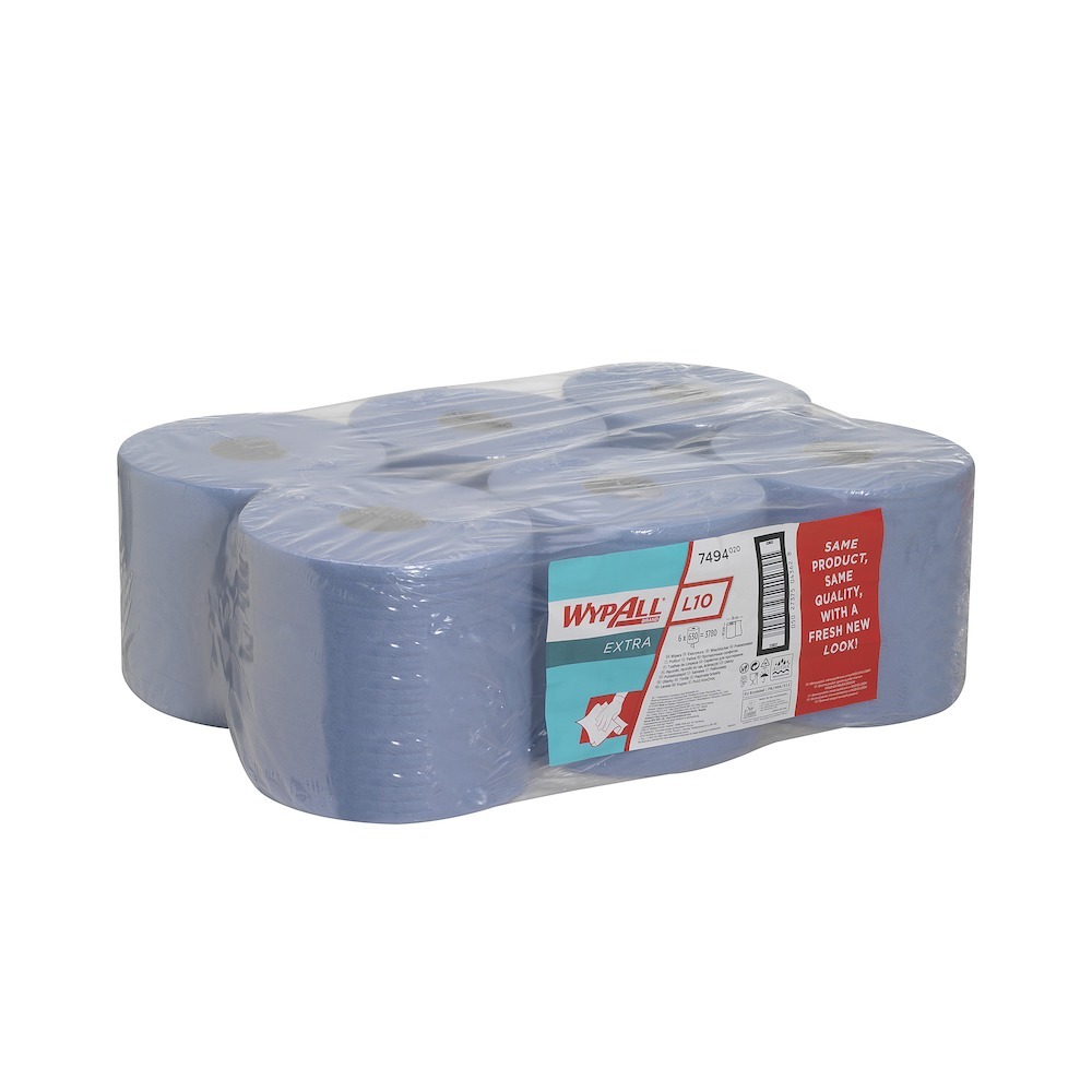 WYPALL WypAll L10 Papierwischtu für Roll Control Spender 18,5 x 38 cm blau Produktbild img1 L