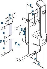 FUHR Türtreibriegel, TP970Z,für Rundstange,ls, Bolz.vorst. 29mm,RZ,ALU silb.,eloxiert Produktbild img2 L