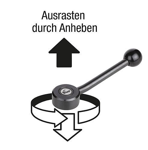 Kipp Spannhebel flach mit Außengewinde 0 Grad Produktbild img2 L