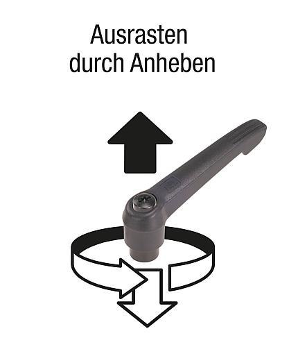 Kipp Klemmhebel mit Innengewinde und Kunststoffgriff Produktbild img2 L