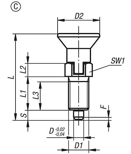 Kipp Arretierbolzen Edelstahl Form C Produktbild img2 L