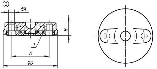 Kipp Teller für Gelenkfüße aus Kunststoff Form D Produktbild img2 L