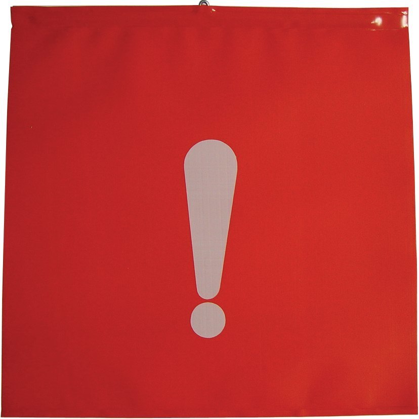 Schlussfahne 30 x 30 cm m.Aufdruck Ausru fezeichen Produktbild img1 L