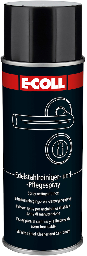 E-COLL Edelstahlreiniger und Pflegespray silikonfrei, pflegt, schützt 400ml Dose Produktbild img1 L