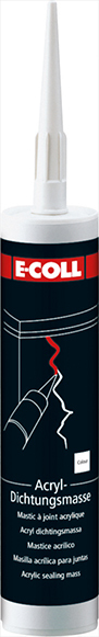 E-COLL Acryl Dichtungsmasse weiß einkomponentig, Acryldispersion 310ml Kartusche Produktbild img1 L