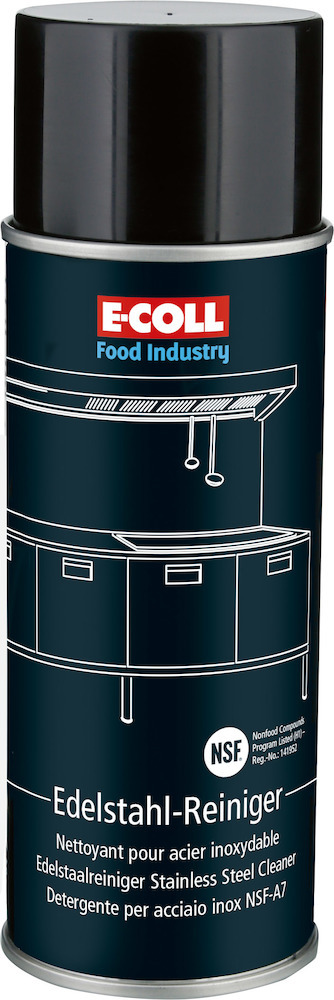 E-COLL Edelstahlreiniger mit NSF-A7 Lebensmittelbereiche Zulassung 400ml Dose Produktbild img1 L