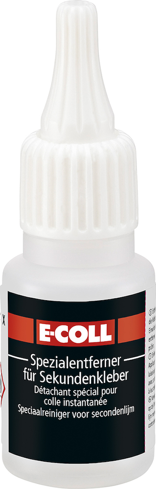 E-COLL Spezialentferner für Sekundenklebstoff silikonfrei 20ml Flasche Produktbild img1 L