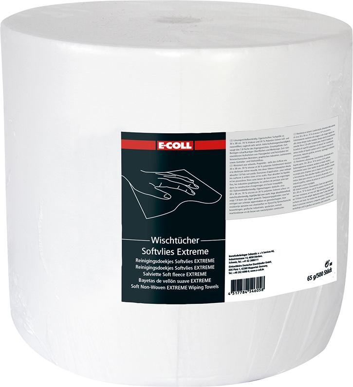 E-COLL Wischtuch Softvlies Extreme weiß, Viskosevlies, 500 Stück 30 x 38cm Produktbild img1 L