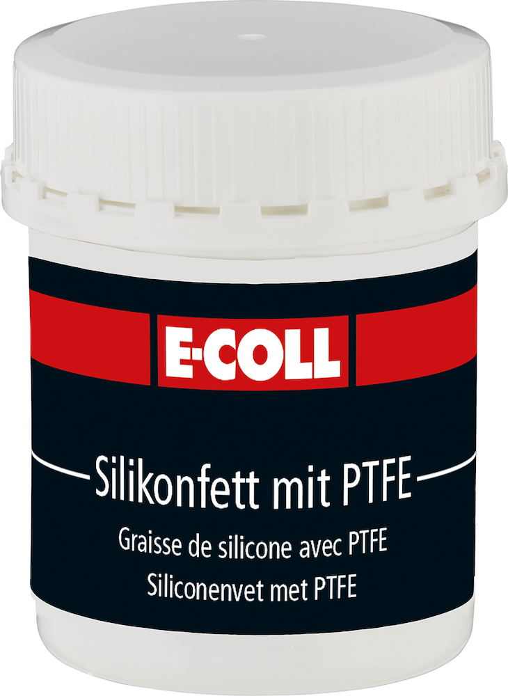 E-COLL Silikonfett mit PTFE farblos, Lebensmitteleignung, 80g Dose Produktbild img1 L
