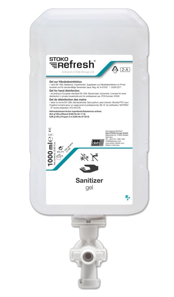 Stoko Deb Handdesinfekion Refresh™ Sanitizer Gel (2-A), 1L Fl., VE 1 St Produktbild img1 L