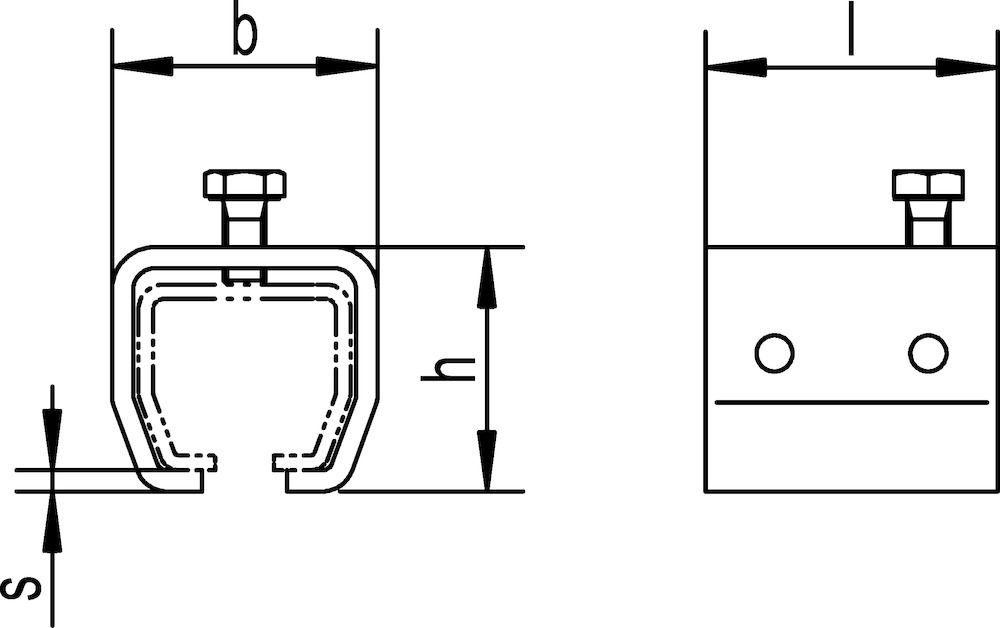 HELM Schiebetor-Übersteckmuffe, 1104, mit oberer Konterschraube, Stahl Produktbild img2 L
