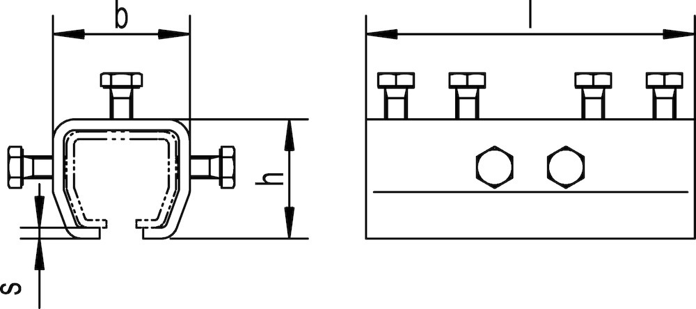 HELM ST-Verbindungsmuffe, 1303, mit Regulierschrauben,50x43,5x120x4mm, Stahl Produktbild img2 L