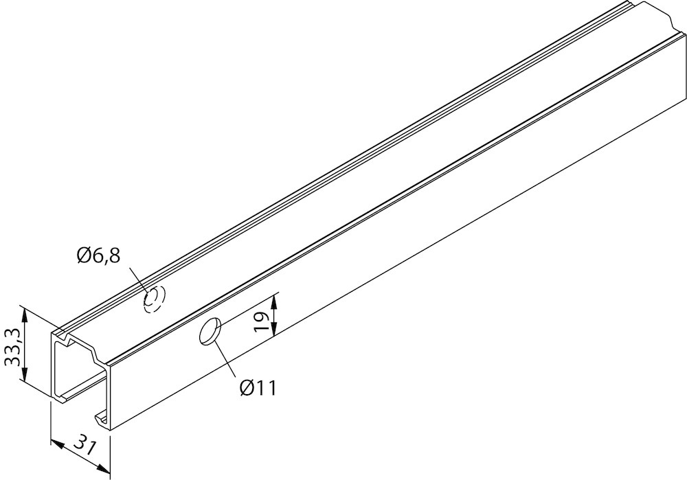 HELM Laufprofil 53/73, Aluminium Produktbild img2 L