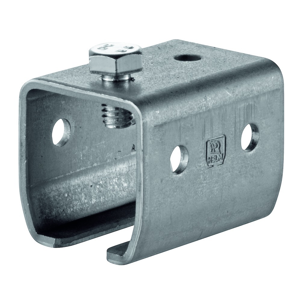 HELM Schiebetor-Übersteckmuffe, 1304, mit oberer Konterschraube, Stahl Produktbild img1 L