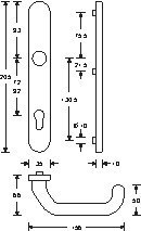 FSB Drückergarnitur 06 7816, LS ov.,PZ92/8,TS 48-57,F1 Produktbild img2 L