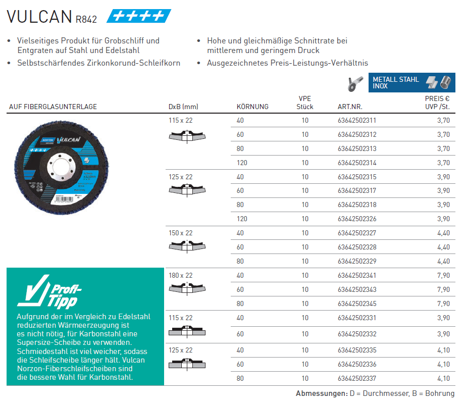 Norton Fächerscheibe Vulcan Produktbild img2 L