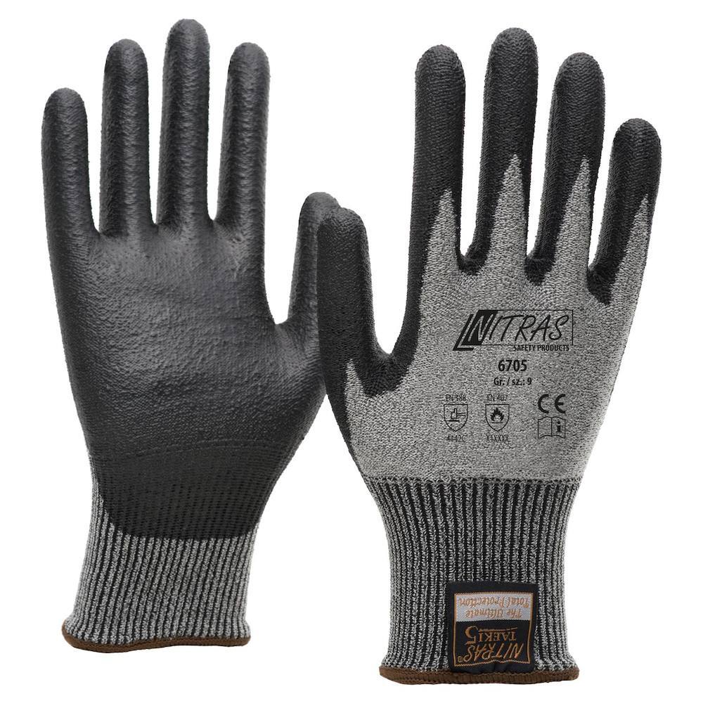 NITRAS Schnittschutzhandschuh Taeki5, PU-besch Produktbild img1 L