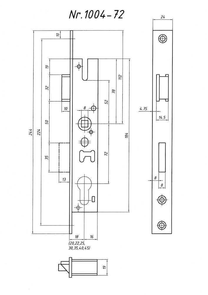 Neutral BEVER Einsteckschloss 1004 72, Stahl Produktbild img2 L