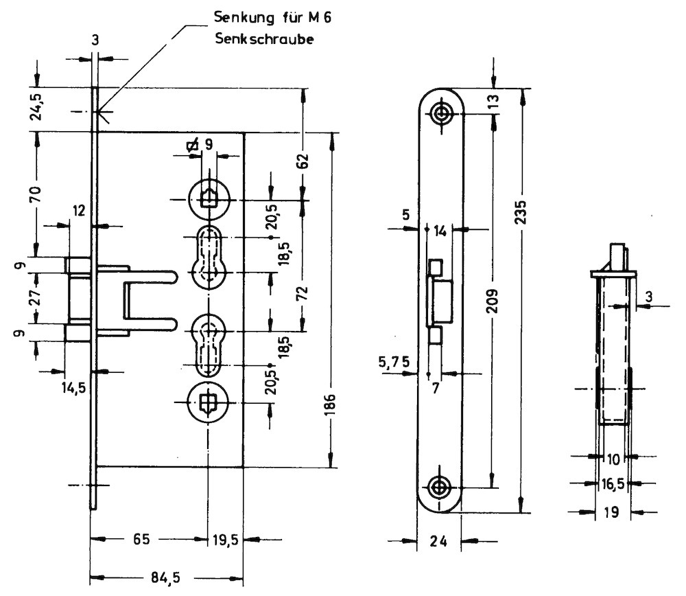 Neutral BEVER FH-Doppelzylinderschloss 1009 P, Stahl Produktbild img2 L