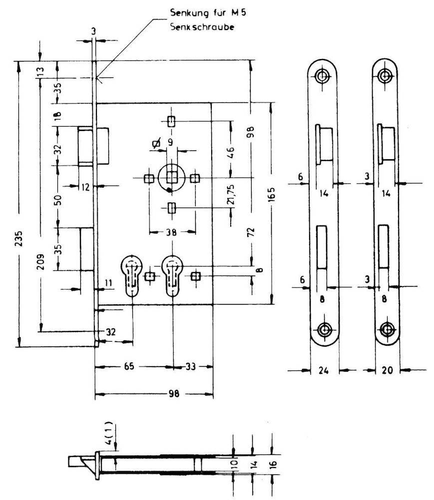 Neutral BEVER FH-Doppelzylinderschloss 1016 P, Edelstahl Produktbild img2 L