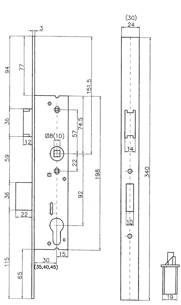 Neutral BEVER Einsteckschloss 1022 R, Edelstahl Produktbild img2 L