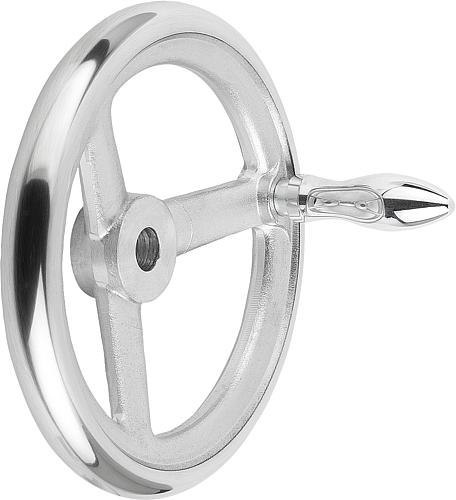 Kipp Handräder DIN 950 aus Aluminium mit drehbarem Ballengriff Produktbild img1 L