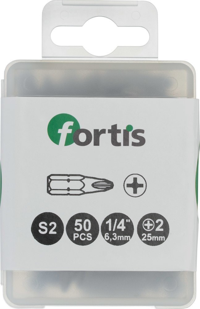 fortis Bit zähhart 1/4" DIN3126 C6,3 PH2x25mm 50er Pack Produktbild img1 L