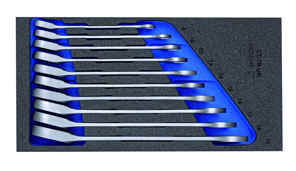 GEDORE Satz Maulschlüssel mit Ringratsche, umschaltbar in 1/3 Check-Tool-Modul Produktbild img1 L