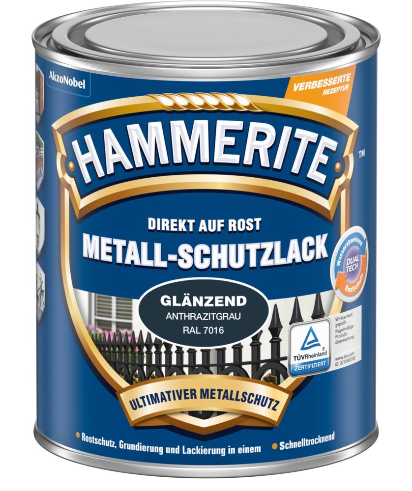 HAMMERITE Metall-Schutzlack 750 ml Glänzend anthrazitgrau Produktbild img1 L