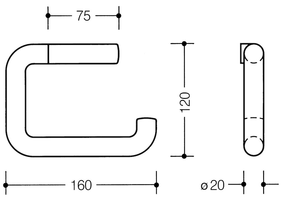 HEWI Papierrollenhalter 477.21.100, B 160mm, H 120mm, reinweiß Produktbild img6 L