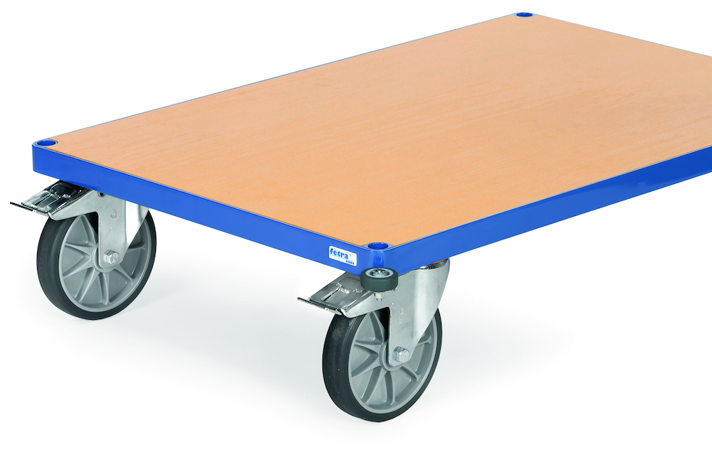 fetra Abweiser-Rollen Transportwagen Ø50mm 4 Kunststoffrollen Br. ges. 80mm hellgrau Produktbild img1 L