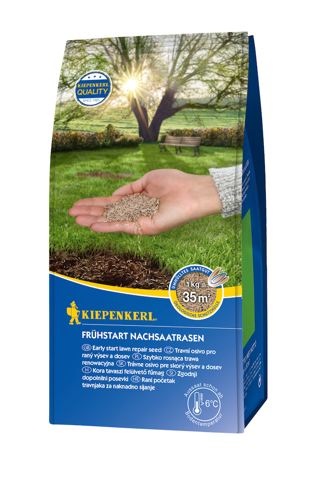 Kiepenkerl Starterrasen 1,0 kg Frühstart -Nachsaatrasen Klotzbodenbeutel Produktbild img2 L