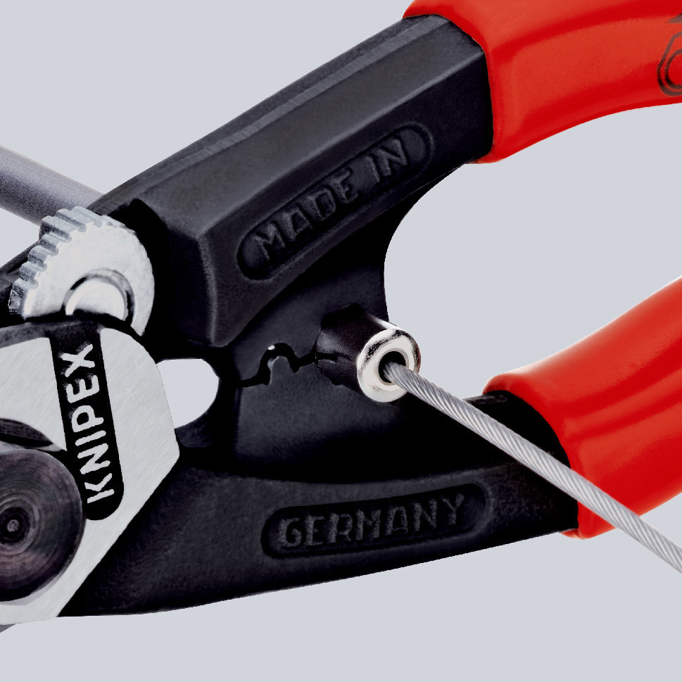 KNIPEX Drahtseilschere poliert mit 2-Komponenten-Griffen 190mm Produktbild img2 L