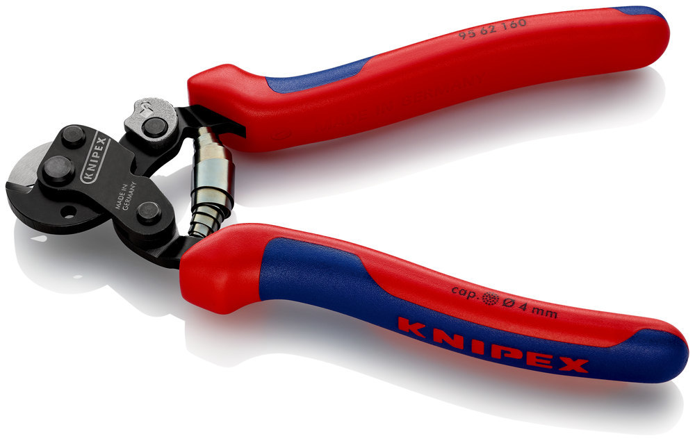 KNIPEX Drahtseilschere 95 62 160 brüniert kunststoffüberzogen ø4 160mm Produktbild img2 L