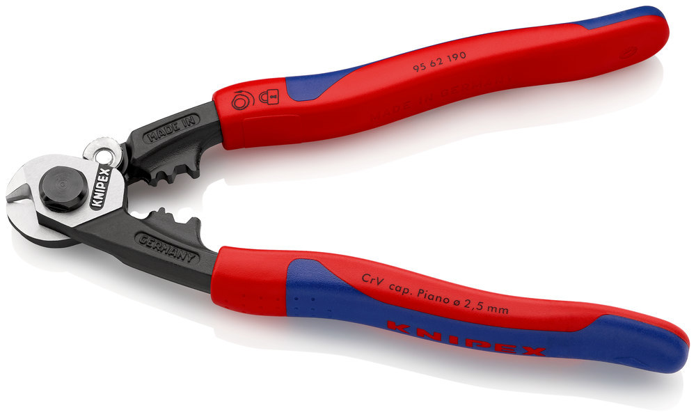 KNIPEX Drahtseilschere poliert mit 2-Komponenten-Griffen 190mm Produktbild img6 L