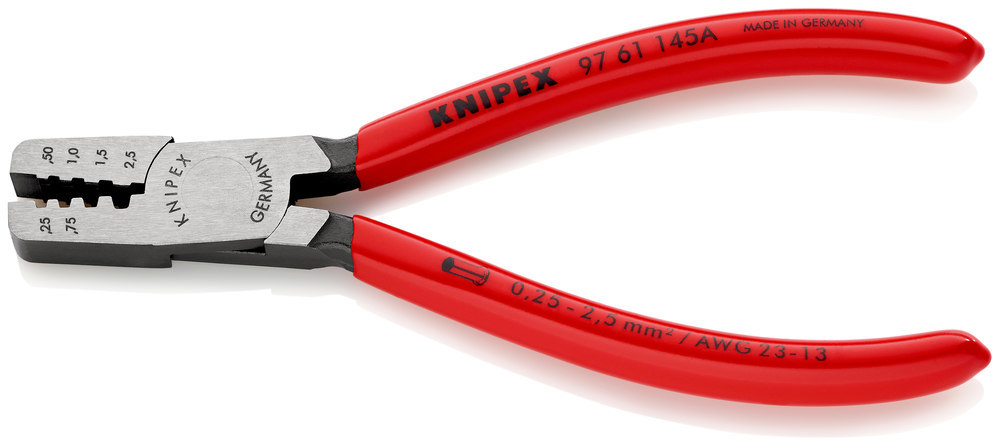 KNIPEX Aderendhülsenzange mit Kunststoff griffen mm 0,25-2,5qmm Produktbild img2 L