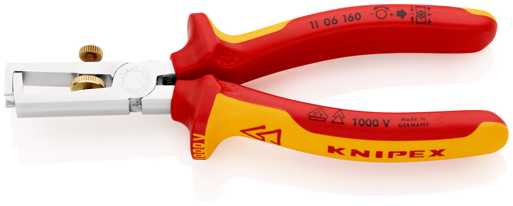 KNIPEX Abisolierzange VDE mit Mehrkompon enten-Griffen 160mm qmm Produktbild img1 L