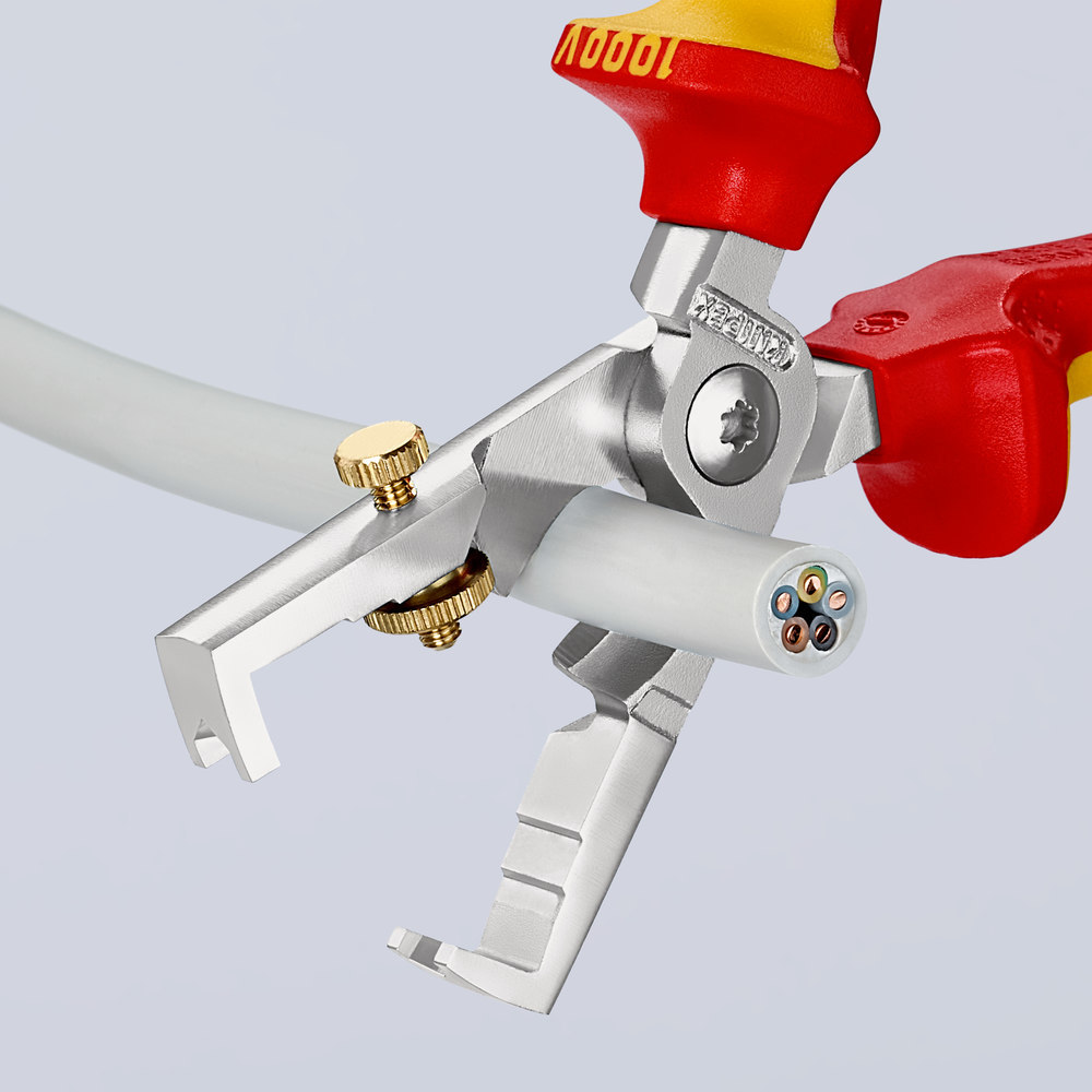 KNIPEX Abisolierzange StriX® 13 66 180 poliert Mehrkomp. VDE Ø5mm 10mm² 180mm Produktbild img2 L