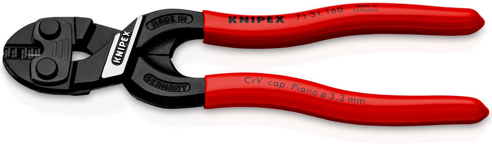 KNIPEX CoBolt® Kompakt-Bolzenschneider mit Schneidaussparung mit Kunststoff überzogen schwarz atramentiert Produktbild img1 L