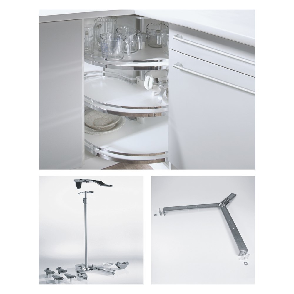 Hettich Küchenunterschrank-Eckschrankdrehbeschlag, Revo 90° 9080040, KB 800mm, silber Produktbild img1 L