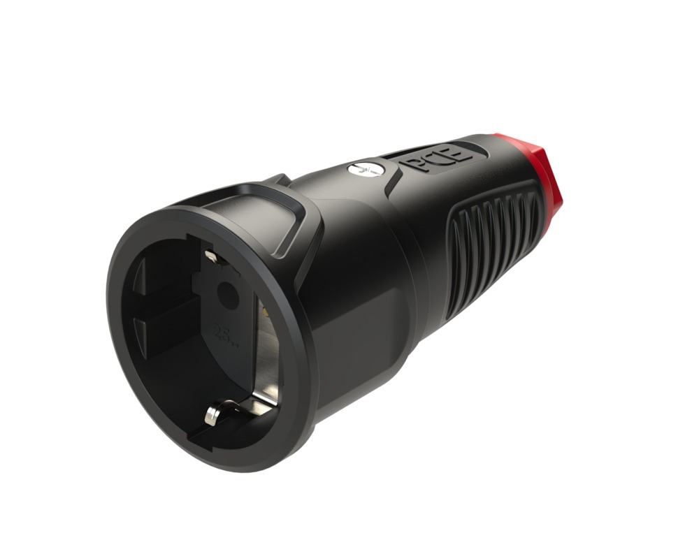 PCE Schutzkontaktkupplung IP20 Vollgummi 16A / 250V AC / 3p (2P+E) Produktbild img1 L