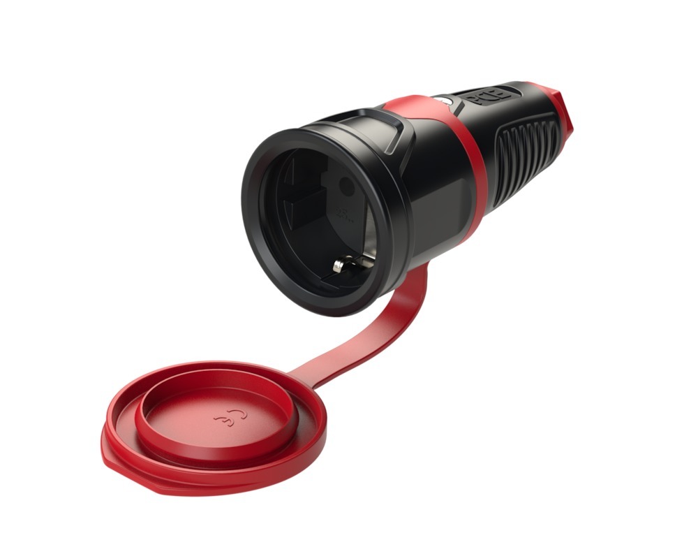 PCE Schutzkontaktkupplung IP54 Vollgummi Produktbild img1 L