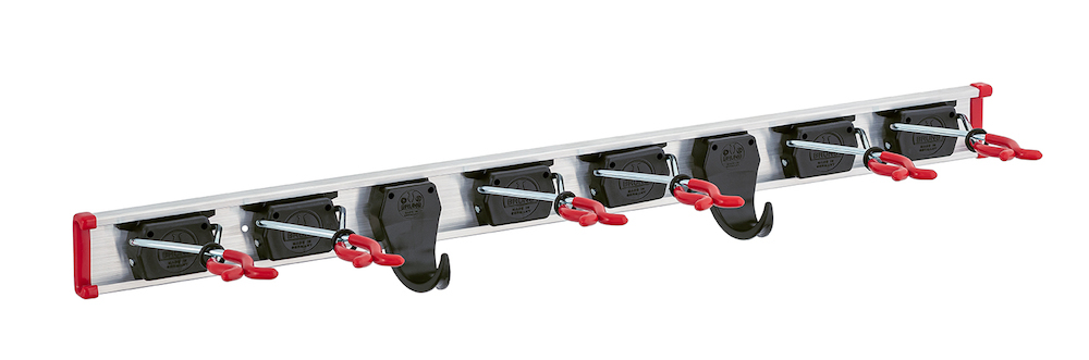 BRUNS Gerätehalterschiene 0,75m 6 Halter + 2 Haken Produktbild img2 L