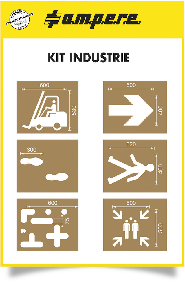 a.m.p.e.r.e. Schablonen KIT Industrie -6 Schablonen Produktbild img1 L