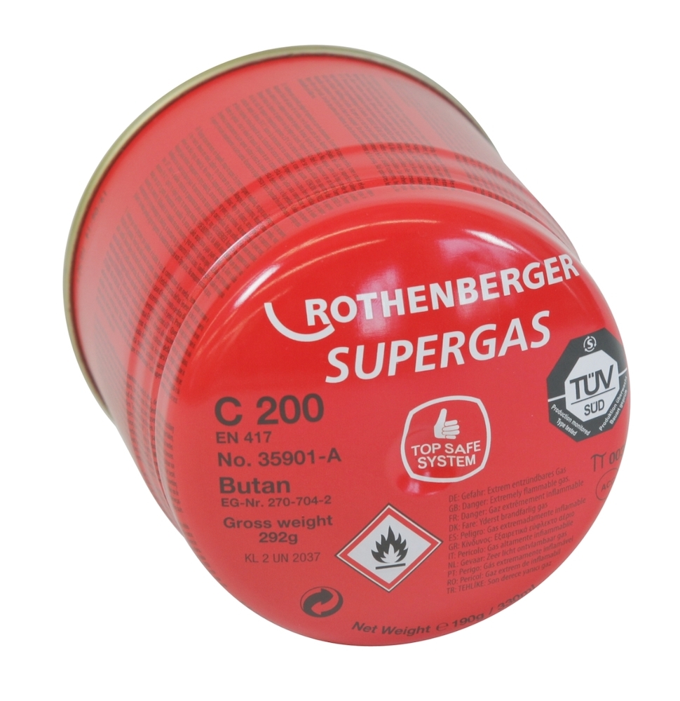 Rothenberger Gaskartusche C200 330ml 0-1800°C Butan-Propan-Gasmischung Produktbild img2 L