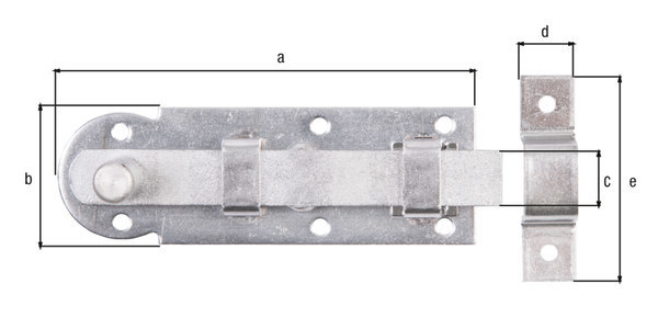 GAH Fensterriegel, mit Knopfgriff, gerade, B26xL80, Hub18,5mm, Edelstahl blank Produktbild img2 L