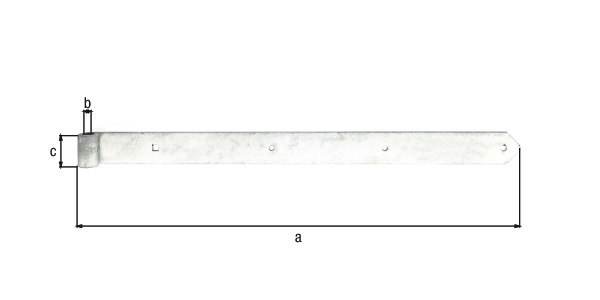 GAH ALBERTS Ladenband, gerade, Abschluss abgerundet, für Dorn 20 mm, Stahl feuerverzinkt Produktbild img2 L