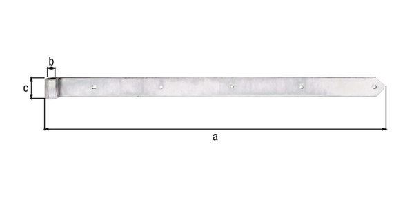 GAH ALBERTS Ladenband, gerade, Abschluss abgerundet, für Dorn 20 mm, Stahl galvanisch verzinkt Produktbild img2 L