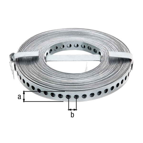 GAH Lochband Stahl sendzimirverzinkt 12 mm x 0,8 mm x Rollenlänge 10 m Produktbild img5 L